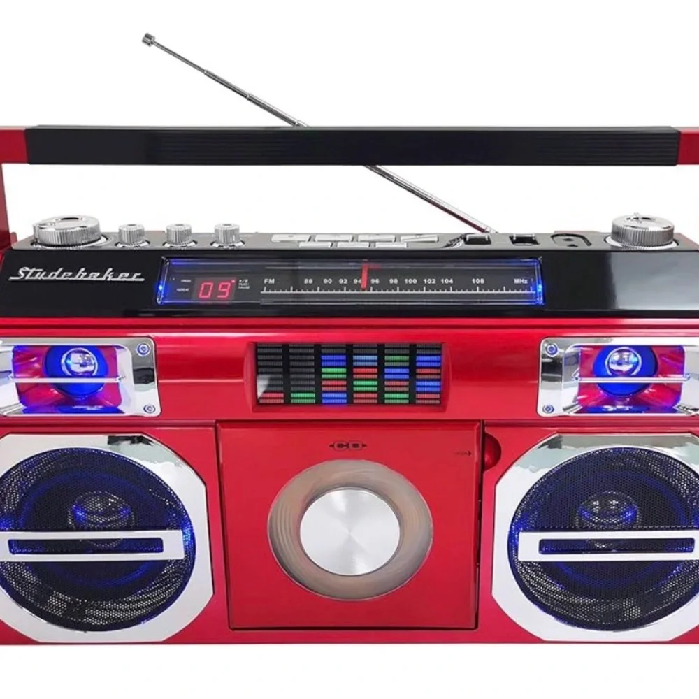 Studebaker 80’s Retro Street Bluetooth Boom Box- Red . New In Box - Never Opened - Picture 6 of 12